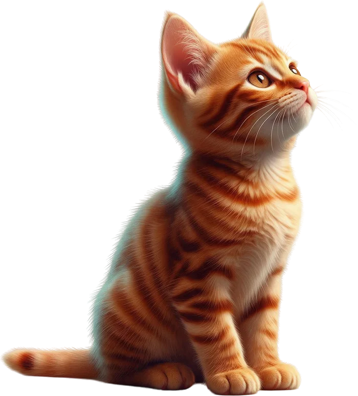 A kitten climbing the steps
